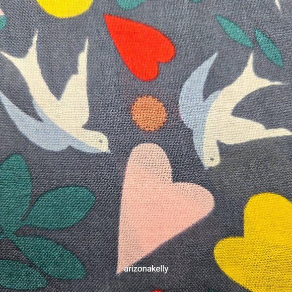 Boden Wool Lightweight Scarf Hearts Birds - Picture 4 of 9